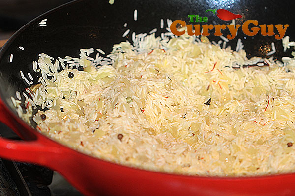 Making pilau rice