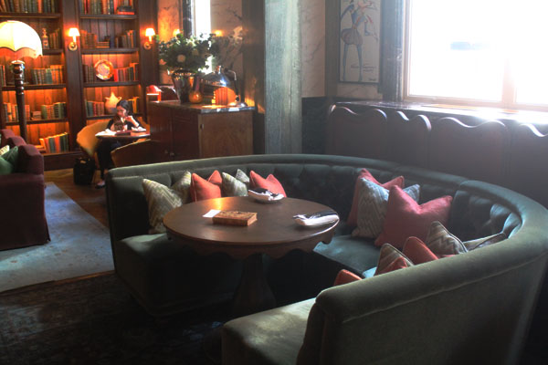 Our table at Scarfes Bar. The plush seats were so comfortable and made the dining experience even more enjoyable.